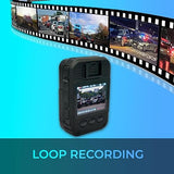 MyGekoGear Aegis 110 Body Cam 1080P Full HD 64GB Built-in Memory, Infrared Night Vision, IP65, 110° Wide-Angle Lens, Long Battery Life, Loop Recording for Security and Law Enforcement