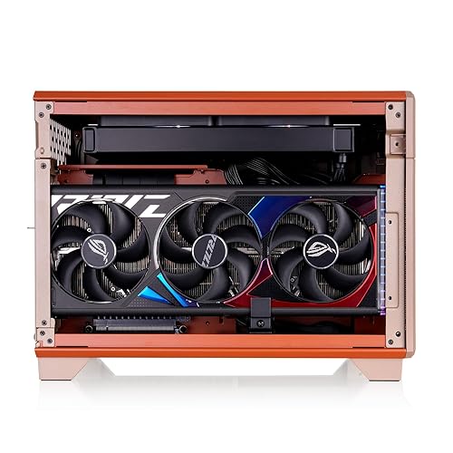 Thermaltake TR100 SFF Chassis; mITX Support; 18.9 Liters; PCIe 4.0 Riser Cable Included; 360mm GPU Clearance; 280mm Radiator Support; Removable PCIe Bracket; Gravel Sand; CA-11A-00SGNN-00