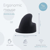 R-Go HE Vertical Ergonomic Mouse Wireless, Large Left Hand, 1750 DPI, 5 Buttons, Prevents Tennis Elbow/Mouse Arm RSI- Compatible Windows/Mac, Black/Silver