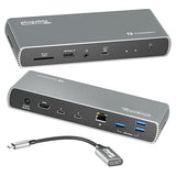 Plugable Thunderbolt 4 Dock for Dual 4K or 8K Display – 100W Charging Docking Station for MacBook Pro and Windows Laptops with 11 Ports, 3X Thunderbolt, Ethernet, USB, and SD Card (TBT4-UDX1)