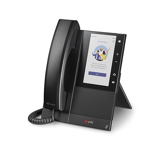 Poly CCX 505 Teams Edition Phone with Handset (Polycom) - Wi-Fi Enabled - Acoustic Fence & NoiseBlockAI Technologies - 5 LCDDisplay - Integrated BT & USB Headset Ports-Works w/Teams (Certified)&More