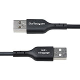 StarTech.com 1ft (30cm) USB-A to USB-C Charging Cable, Charge & Sync, 3A, USB 2.0, TPE Jacket, Black USB Charging Cord