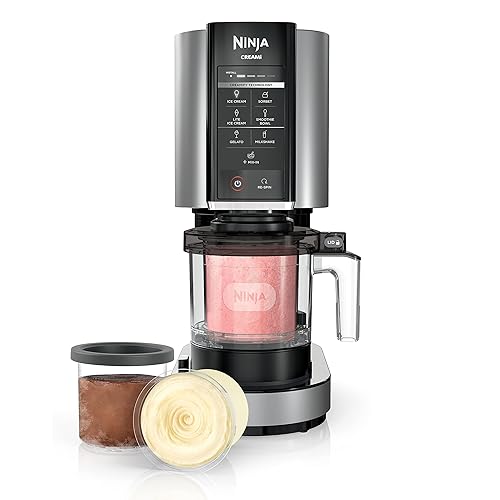 Ninja NC301C, CREAMi Ice Cream, Gelato, Milkshake, Sorbet, Smoothie Bowl, and Lite Ice Cream Maker, 7 One-Touch Programs (Canadian Version), 16oz Black