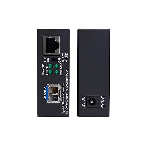 StarTech.com Gigabit Singlemode (SM) LC Fiber Media Converter, 10/100/1000 Mbps, 40km, RJ45 to LC, Full Metal, TAA Compliant