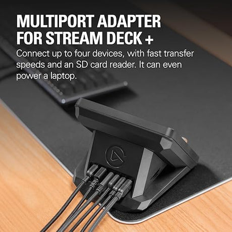 Elgato USB Hub – for Stream Deck +, 2 USB-C Ports/2 USB-A Ports, Power Delivery, SD/microSD Card Reader – USB-C, Mac/PC, Stream Deck & Power Supply Not Included