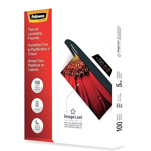 Fellowes 52040 Glossy Pouches - Letter, 5 mil, 100 Pack, Clear