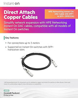 HPE Networking Instant On 10G SFP+ to SFP+ Direct Attach Copper (DAC) Cable for Connections Up to 3 Meters (R9D20A)