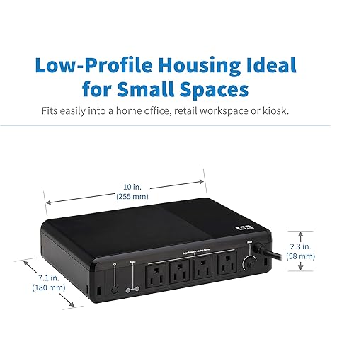 Tripp Lite 600VA UPS Desktop Battery Backup and Surge Protector, 300W, 4 Outlets, Small Form Factor, Wall Mounting Option, 5ft Cord, 2-Year Warranty (BC600R)