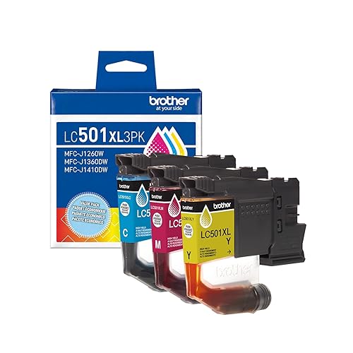 Brother Genuine LC501XL3PKS High Yield Cyan, Magenta, Yellow Ink Cartridges