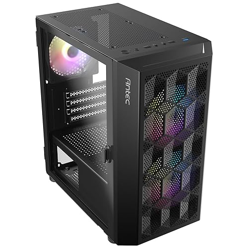 ANTEC NX200M RGB, Large Mesh Front Panel, USB3.0 Ready, 3 x 120mm RGB Fixed Mode Fans Included, TG Swing Side Panel, Up to 5 Fans Simultaneously, 240mm Radiator Support, Mini-Tower M-ATX Gaming Case