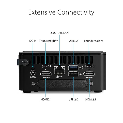 ASUS NUC 13 Pro Tall Barebone with Intel 13th Gen Core i7-1360P, Up to 64GB DDR4 RAM, Triple Storage Design, Thunderbolt™ 4, Wi-Fi 6E & Bluetooth 5.3, with VESA Mount Included
