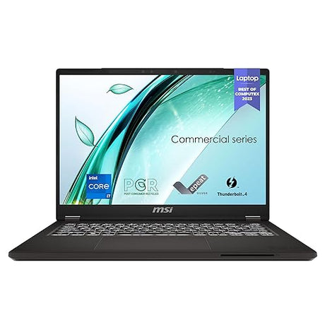 MSI Commercial 14 H Professional Laptop: 13th Gen Intel Core i7, 14” 60Hz Display, Intel Iris Xe, 16GB DDR4, 512GB NVMe SSD, Eco-Friendly, Fingerprint Reader, Win 11 Pro: A13MG vPro-009US