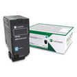 Lexmark High Yield Cyan Return Program Toner Cartridge for US Government, 12000 Yield (74C0HCG)