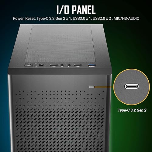ANTEC NX Series NX500M, Mesh Front Panel, Type-C 3.2 Gen2 Ready, 1 x 120mm Fan Included, Tempered Glass Side Panels, 360mm Radiator Support, Mini-Tower M-ATX Gaming Case