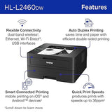 Brother HL-L2460DW Home Office Monochrome Laser Printer with 700 Prints in-Box