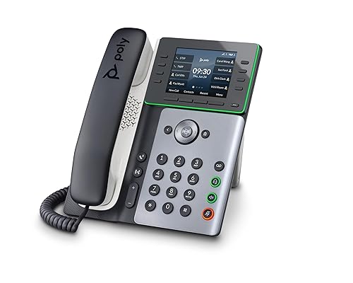 Poly Edge E350 IP Phone - Corded - Corded/Cordless - Wi-Fi, Bluetooth - Desktop, Wall Mountable - Black - TAA Compliant - VoIP - IEEE 802.11a/b/g/n/ac - 2 x Network (RJ-45) - PoE Ports