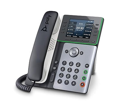 Poly Edge E350 IP Phone - Corded - Corded/Cordless - Wi-Fi, Bluetooth - Desktop, Wall Mountable - Black - TAA Compliant - VoIP - IEEE 802.11a/b/g/n/ac - 2 x Network (RJ-45) - PoE Ports