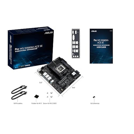 Pro WS W680M-ACE SE Intel® LGA 1700 mATX BMC AST2600 onboard Workstation Motherboard, PCIe® 5.0x16 Slot, DDR5, ECC Memory and XMP Support, Dual Intel® 2.5 Gb LAN, 2xPCIe 4.0 M.2 Slots,USB 3.2 Gen 2x2