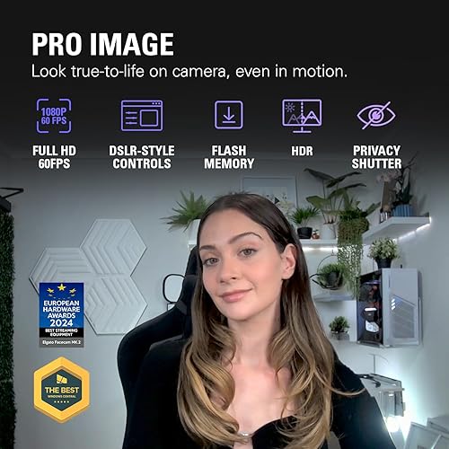 Elgato Facecam MK.2 – Premium Full HD Webcam for Streaming, Gaming, Video Calls, Recording, HDR Enabled, Sony Sensor, PTZ Control – Works with OBS, Zoom, Teams, and More, for PC/Mac Facecam Facecam MK.2