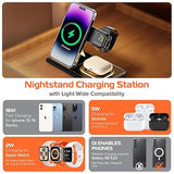 Spracht Flex Charge 3-3 1 Charging Dock, Portable Charging Station for Smartphones, Smartwatches, Earphones, Fast Wireless Charger 25W Night Light, Charger