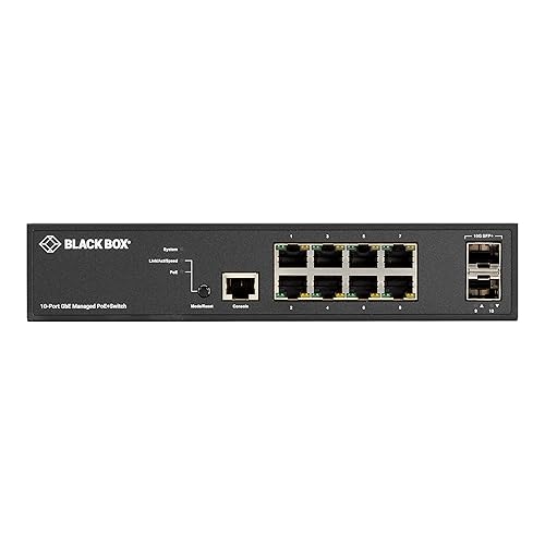 Black Box Network - LPB3010A LPB3000 Ethernet Switch - 8 Ports - Manageable - TAA Compliant - 2 Layer Supported - Modular - Optical Fiber, Twisted Pair - PoE Ports - Wall Mountable - 1