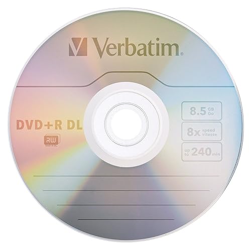 Verbatim DVD+R DL 8.5GB 8X With Branded Surface - 50pk Spindle - 120mm - 4 Hour Maximum Recording Time