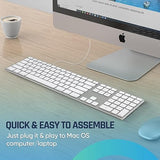 Matias Wired USB C Keyboard for Mac with Numeric Keypad - Mac Keyboard Compatible with Mac OS X v.10.6.8, MacBook Pro, MacBook Air, iMac - Latest Version Supported - (Silver)