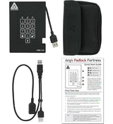 Apricorn Aegis Fortress FIPS 256 GB 140-2 Level 2 Validated 256-Bit Encrypted USB 3 External SSD (A25-3PL256-S256F)