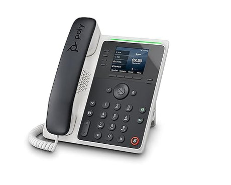 Poly Edge E220 IP Desk Phone (Plantronics + Polycom) – Designed for Common Areas – 4-line Keys for up to 16 Lines – Integrated Bluetooth for Mobile Phone & Headset Pairing – New Accessibility Options