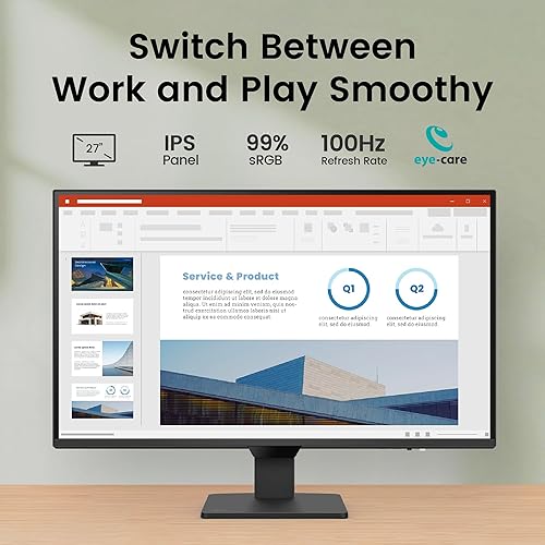BenQ GW2790Q 27” 2K QHD 100Hz IPS Eye-Care Monitor, HDMI, DisplayPort, 2560×1440, Ultra Slim Bezel, Eyesafe, VESA MediaSync, Brightness Intelligence Tech., B. I. Gen2, Low Blue Light Plus, Eye-CareU