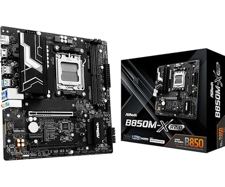 ASRock B850M-X R2.0 AM5 Micro-ATX Motherboard: AMD Ryzen 9000/8000/7000 Ready | DDR5 8200+ OC | PCIe 5.0 M.2 | 2.5G LAN | USB 3.2 Type-C | HDMI/DP