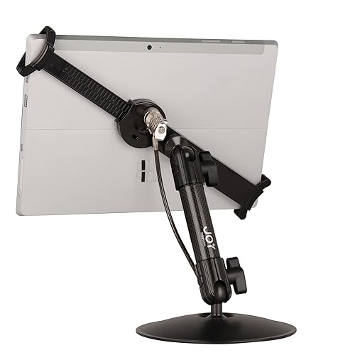 The Joy Factory LockDown Universal Desk/Countertop Carbon Fiber Security POS Mount Stand with Combo Lock for 7-10.1 Tablets (MNU111CL) Deskstand Mount Universal Combo Lock