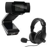Supersonic SC-942WCH PRO HD Webcam and Stereo Headset, 1080P HD Webcam, Crystal Clear Audio and Video, Adjustable Comfort, Plug and Play Compatibility for Zoom & Teams in Home Office, School