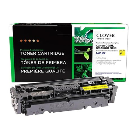 Clover Remanufactured High Yield Toner Cartridge Replacement for Canon 045H (1243C001) | Yellow