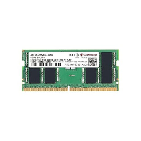 Transcend 32GB DDR5 5600 SO-DIMM 2Rx8 1.1V, RAM, Notebook/Laptop Computer Memory - JM5600ASE-32G