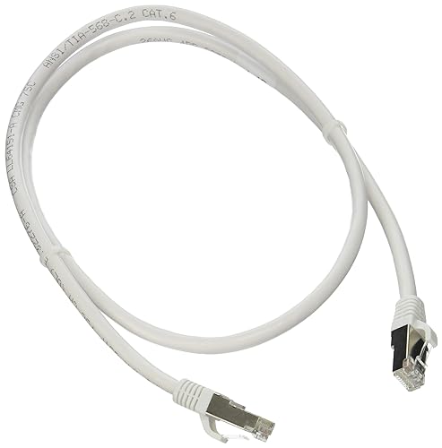 C2G 00916 Cat6 Cable - Snagless Shielded Ethernet Network Patch Cable, White (3 Feet, 0.91 Meters) STP 3 Feet White