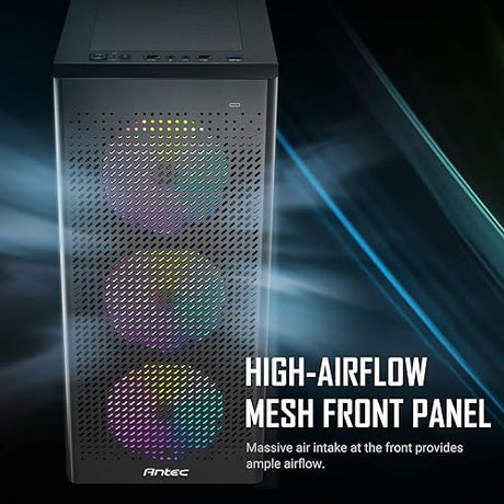 ANTEC NX Series NX500M, Mesh Front Panel, Type-C 3.2 Gen2 Ready, 1 x 120mm Fan Included, Tempered Glass Side Panels, 360mm Radiator Support, Mini-Tower M-ATX Gaming Case