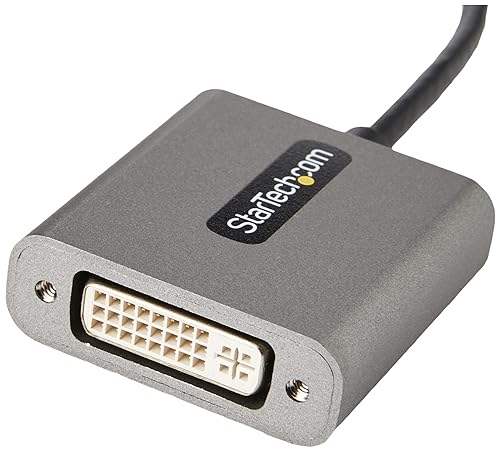 StarTech.com USB C to DVI Adapter - 1920x1200 USB Type C to DVI-D Display/Monitor Video Converter, USB-C Dongle, Thunderbolt 3 Compatible, 12 Attached Cable - Upgraded Version of CDP2DVI (CDP2DVIEC)