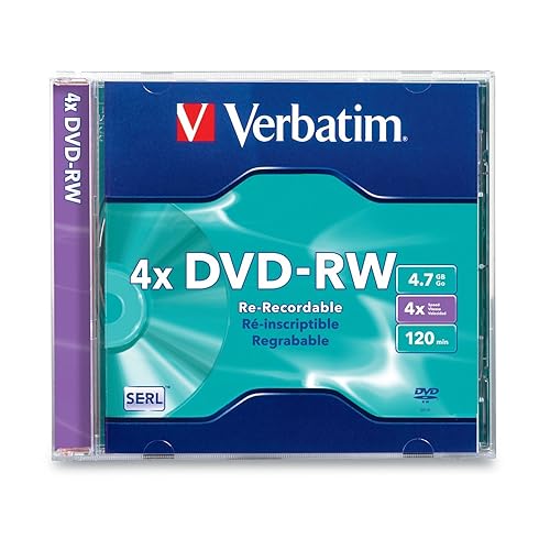 Verbatim 4.7GB 4X DVD-RW Branded with Jewel Case, 1-Pack