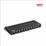 TRENDnet 12-Port Cat6A Shielded Patch Panel, 10G Ready, Cat5e,Cat6,Cat6A Compatible, Metal Housing, Color-Coded Labeling For T568A And T568B Wiring, Cable Management, Wall Mountable, Black, TC-P12C6AS 12 port Cat6A