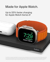 Belkin MagSafe 3-in-1 Wireless Charging Pad - Fast Wireless Charging for Apple Watch, iPhone 14, iPhone 13 & iPhone 12 Series, & AirPods - MagSafe Charging Station for Multiple Devices - Black 3 in 1 Pad Black