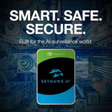 Seagate Skyhawk AI SATA III 3.5 Internal Hard Drive - 12TB, 512MB Cache