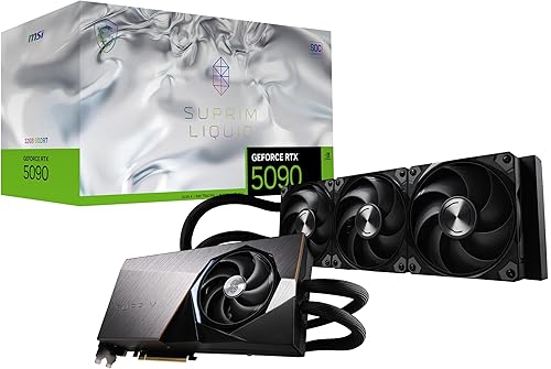 MSI Gaming RTX 5090 32G SUPRIM Liquid SOC Graphics Card (32GB GDDR7, 512-bit, Extreme Clock 2565 MHz, DisplayPort x3 2.1a, HDMI 2.1b, NVIDIA Blackwell Architecture)