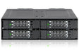 ICY DOCK Rugged 4 x 2.5 NVMe U.2/U.3 SSD PCIe 4.0 Mobile Rack Enclosure for 5.25 Bay (4 x Mini-SAS HD) | ToughArmor MB699VP-B