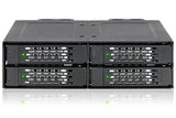 ICY DOCK Rugged 4 x 2.5 NVMe U.2/U.3 SSD PCIe 4.0 Mobile Rack Enclosure for 5.25 Bay (4 x Mini-SAS HD) | ToughArmor MB699VP-B