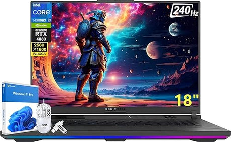 ASUS ROG Strix G18 Gaming Laptop, 18 Nebula 16:10 240Hz QHD, Intel 24-Core i9-14900HX, GeForce RTX 4080, 32 GB DDR5, 2 TB SSD, Backlit Keyboard, Wi-Fi 6E, Windows 11 Pro, with Designed Accessories