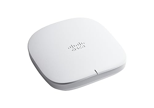 CISCO DESIGNED Cisco Business 150AX Wi-Fi 6 2x2 Access Point 1 GbE Port - Ceiling Mount, PoE Injector Included, 3-Year Hardware Protection (CBW150AX-B-NA)