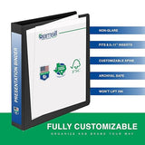 Samsill Economy 3 Ring View Binders, .5 Inch Round Ring, Customizable Clear View Cover, Black, Bulk Binders - 12 Pack .5-Inch 12-Pack Black