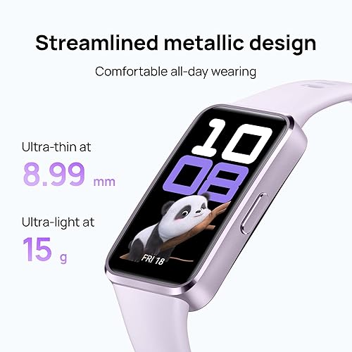HUAWEI Band 10 Smartwatch with AI-Powered Fitness Monitoring, Pro-Level Sleep Analysis, Emotional Wellbeing Assistant, Streamlined Metallic Design, Fast Charging, Compatible with iOS Android, White