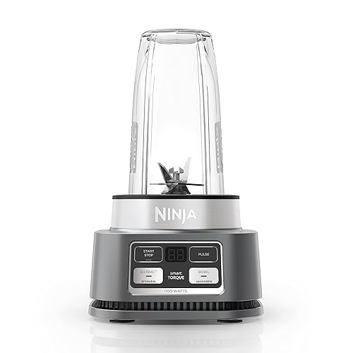 Ninja SS100C, Foodi Smoothie Bowl Maker and Nutrient Extractor with Auto-iQ, 1100W, Silver (Canadian Version), Small Silver Small